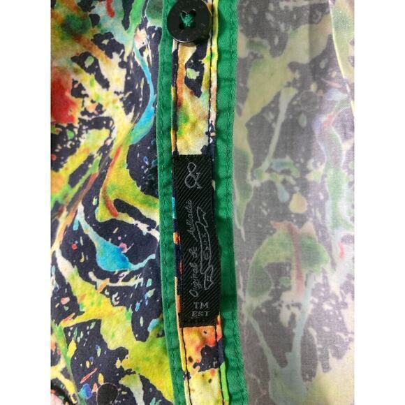 Men's Slim Fit Button-Up Shirt Long Sleeve Graphic Print Sz M - Picture 5 of 12